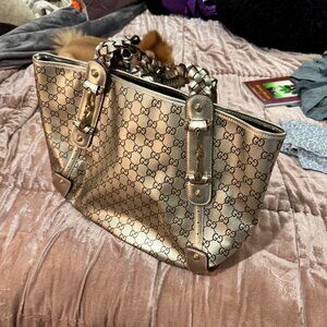 Gucci Metallic Handbag with Rope Handles